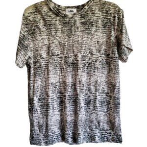 LNA Distressed Shoulder Tee Snake Print Made in USA